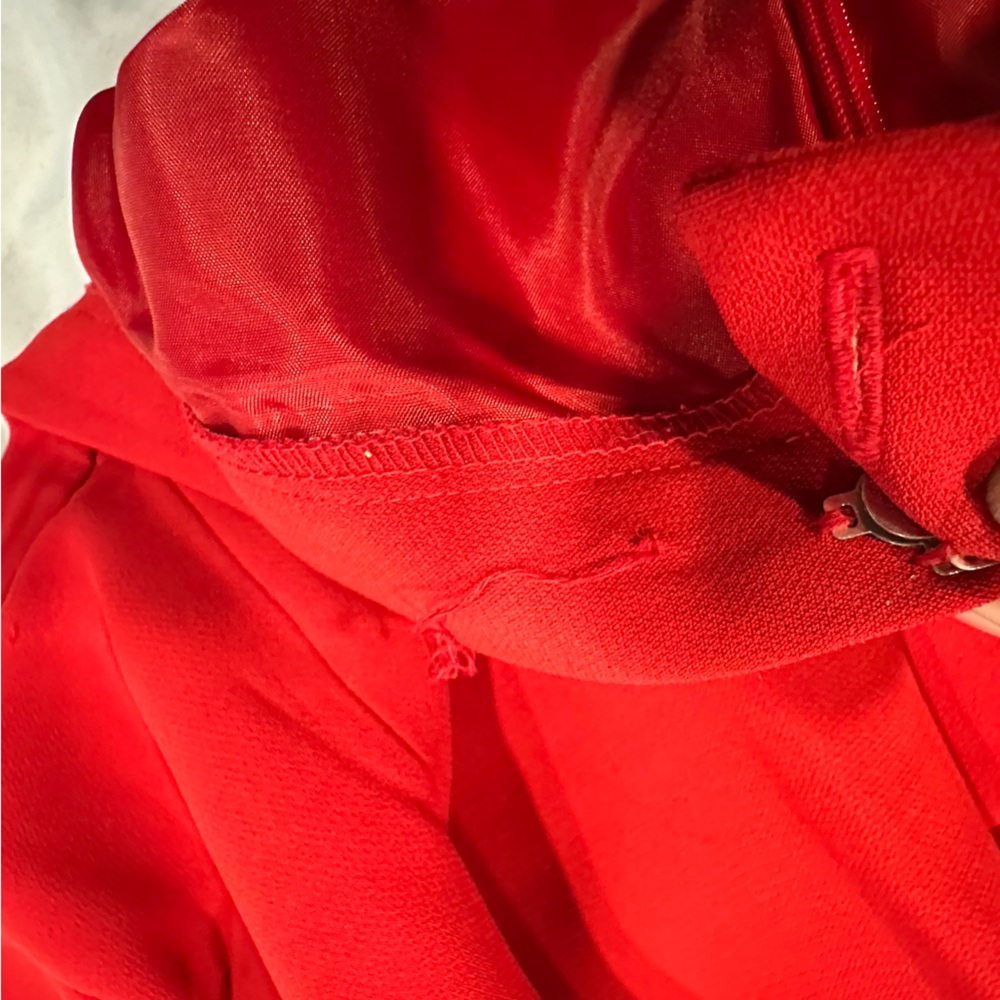 Solid Red One Button Jacket Pants Suit By Kasper … - image 6